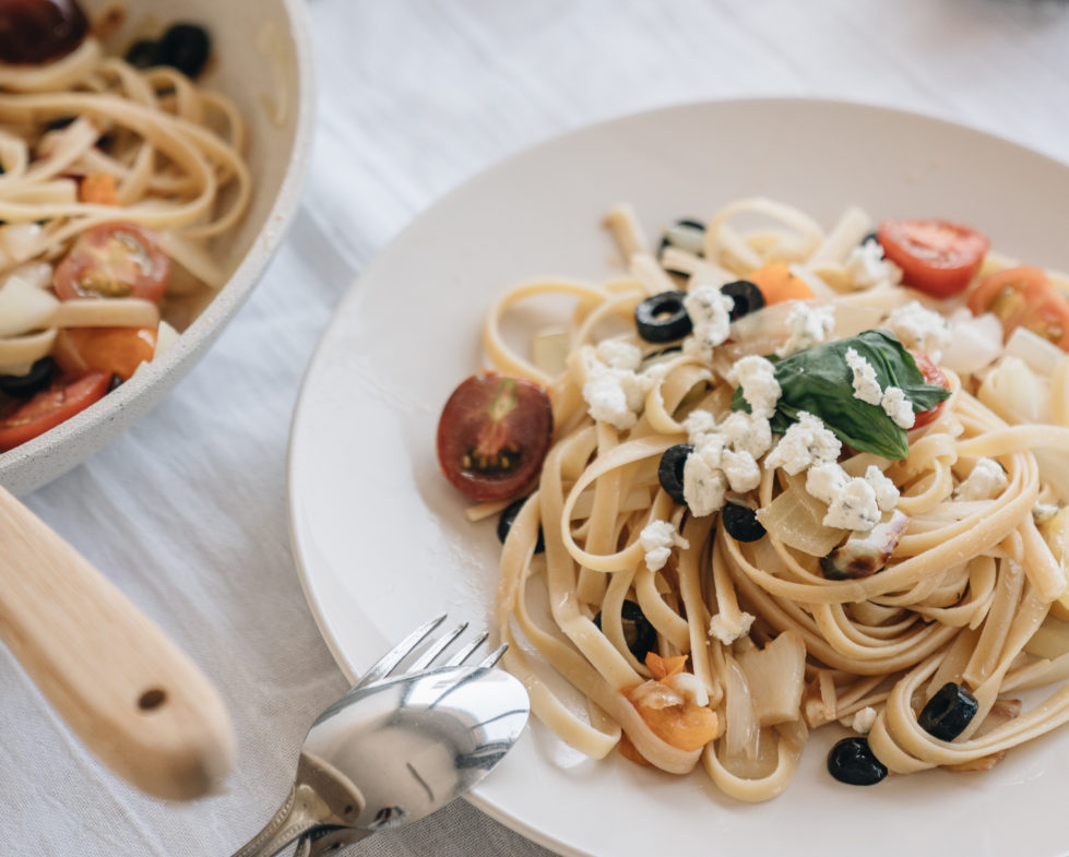 SPRING LINGUINI WITH BOURSIN GARLIC & FINE HERBS