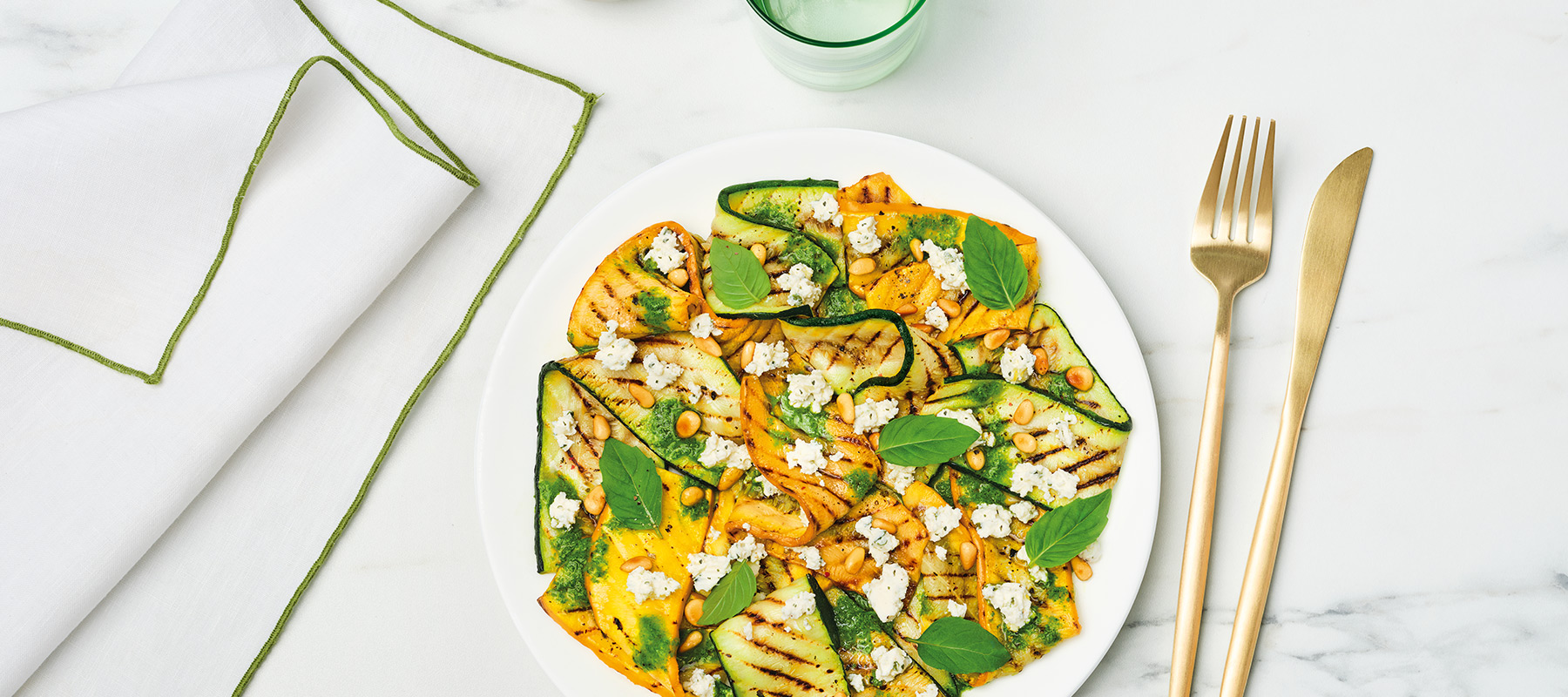 Grilled Pesto Zucchini With Boursin